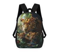 sinyumoney Leopard Family in Amazon Rainforest Backpack School Bag Rucksack Casual Daypacks School Work Travel Bag for Teenage Girls Boys Women Men 17inch