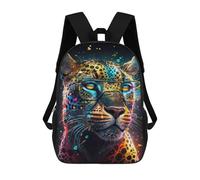 sinyumoney Leopard Glasses Fashion Art Print -3 Kids Backpack 17 Inch School Bag 3D Printed Cartoon School Backpacks for Boys And Teenager School Students
