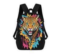 sinyumoney Leopard Head Graffiti Backpack School Bag Water Resistant Computer Rucksack for Teenage Girls Boys Women Men 17inch