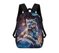 sinyumoney Leopard in Desert Landscape 3D Printed Children's School Backpack for Kids High Capacity Travel Rucksacks Book Bags Kids School Bag Back Pack 17inch