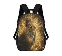 sinyumoney Leopard in Golden Water-1 Backpack Cartoon Plush Bag, 3D Backpack for Kids School Bag Birthday Gift Idea for Boys And Girls 17inch