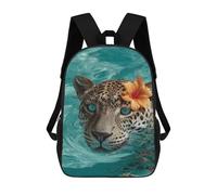 sinyumoney Leopard in Pool with Flower Backpack School Bag Lightweight Airport College Students Back Pack for School/Work/Travel 17inch