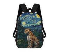 sinyumoney Leopard in Starry Night Style Backpack School Bag Travel College Rucksack Backpacks for Boys/Girls/Teenagers 17inch