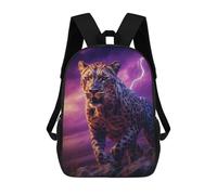 sinyumoney Leopard in Thunderstorm Backpack Kids School Bag Boys Cartoon 3D Print Students Schoolbag Laptop Daypack for Boys Girls 17inch