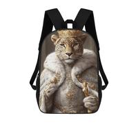 sinyumoney Leopard King School Backpack Work Laptop Backpack Rucksack Bag for Camping Outdoor Adventures And Daily Travel 17inch