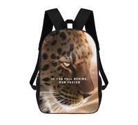sinyumoney Leopard Motivation Run Faster Backpack School Bag Secondary Causal Travel High School Bags for Campus Outdoor Travel Sports 17inch