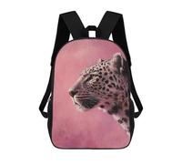 sinyumoney Leopard Portrait Art Print Kids Backpack,School Backpack Kids School Bag 3D Printed Cartoon Large Capacity Backpack for Kids Boys And Girls 17inch