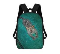 sinyumoney Leopard Swimming Pool Adventure-2 3D Printed Children's School Backpack for Kids Travel Rucksacks Book Bags Kids School Bag 17inch