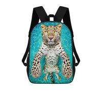 sinyumoney Leopard Swimming Pool Adventure Rucksacks 3D Printed Children 17inch Backpacks Fashion Casual Daypack Travel Bags Outdoor Casual Daypack for Boy And Girl