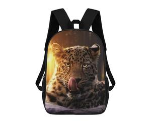 sinyumoney Leopard Tongue Close-Up School Bags Large Lightweight Casual Backpack for Camping Outdoor Adventures And Daily Travel 17inch