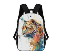 sinyumoney Leopard Watercolor Art School Backpack School Bags For Girls Boys Backpack With Pocket Fashion School Bag Kids Backpack 17inch