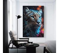 sinyumoney Leopard with Blue Eyes -6 Custom Canvas Prints for Living Room Kitchen Home Decorations Wall Art Canvas 12x18inch(30x45cm)