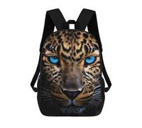 sinyumoney Leopard With Blue Eyes School Bag Bookbag 3D Printed Children's Backpacks for Kids Boy Girl Book Bags Kids School Bag Travel Rucksacks 17inch
