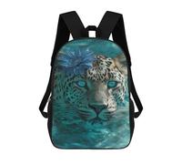 sinyumoney Leopard with Blue Flower in Water-1 Backpack School Computer Rucksack for School/Work/Travel- Perfect for Travel, Work And Daily Use 17inch