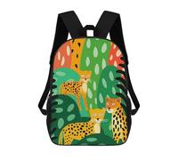 sinyumoney Leopards Gazing Children's Backpacks School 3D Printed Bag Bookbag for Kids Travel Rucksacks Boy Girl Book Bags Kids School Bag 17inch
