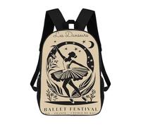 sinyumoney Les Danseurs Ballet Festival Poster 3D Printed Children's School Backpack for Kids High Capacity Travel Rucksacks 17 Inch Book Bags Kids