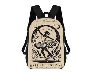 sinyumoney Les Danseurs Ballet Festival Poster Backpack School Bag Large Lightweight Casual Backpack for Campus Outdoor Travel Sports 17inch