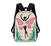 sinyumoney Les Figures De Ballet Art Print Kids School Backpack 17 Inch School Bag 3D Printed School Bag for Boys Elementary And Middle School Students