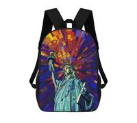sinyumoney Liberty Picasso Style Art School Backpack School Bags for Girls Boys Backpack with Pocket Fashion School Bag Kids Backpack 17inch