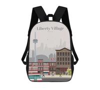 sinyumoney Liberty Village in Toronto School Bag 3D Printed Children's School Backpack Casual Fashion Travel Backpacks for Kids School Students 17inch