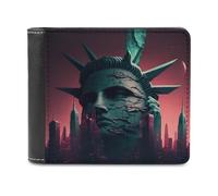 sinyumoney Liberty's Gaze A Cityscape 3D Print Clutch Purse Slots ID Window RFID Blocking Stylish Durable Wallets Craftsmanship Gifts 11.7cm*9.5cm