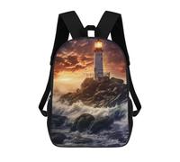 sinyumoney Lighthouse in The Storm Backpack School Bag Travel College Rucksack Backpacks for Boys/Girls/Teenagers 17inch