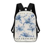 sinyumoney Lily San Francisco Flower Market School Bags School Secondary High School College Backpack Travel for Girl, Teen Girls 17inch