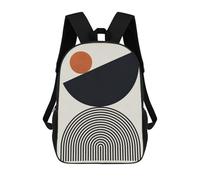 sinyumoney Lines And Circles Backpacks Kids School Backpack Fashion School Bag 3D Printed School Bag for Boys Elementary And Middle School Students 17inch