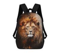 sinyumoney Lion Abstract 3D Printed Children's 17 Inch Backpacks 3D Printed Casual School Bag for Boys Elementary And Middle