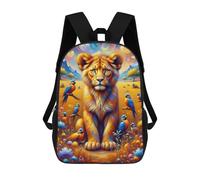sinyumoney Lion And Birds in Fantasy Landscape School Bags Work Laptop Backpack Rucksack Bag- Perfect for Travel, Work And Daily Use 17inch