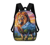 sinyumoney Lion And Mountain Landscape School Backpack Water Resistant School Bag Business Backpack for Boys/Girls/Teenagers 17inch