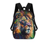 sinyumoney Lion Art Series Style 4 Kids School Backpack School Bag 3D Printed School Bag for Boys Elementary And Middle School Students 17inch