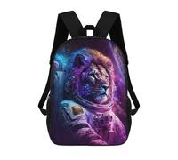 sinyumoney Lion Astronaut in Space Backpacks 3D Printed 17inch Kids School Backpack Outdoor Casual Daypack Casual Travel Bags for Middle School Students