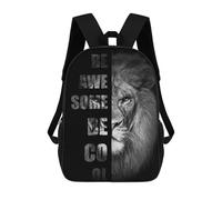 sinyumoney Lion Be Awesome Be Cool Rucksacks 3D Printed Children 17inch Backpacks Fashion Casual Daypack Travel Bags Outdoor Casual Daypack for Boy And Girl