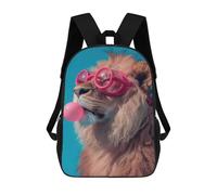 sinyumoney Lion Bubblegum Kids School Backpack 3D Printed Backpacks Fashion School Bag Rucksacks for Boys Elementary And Middle School Students 17inch