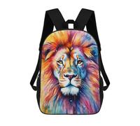 sinyumoney Lion Close Up Portrait 3D Printed 17inch School Bag Children's School Backpack Travel Backpacks Casual Fashion Bag for Kids School Students