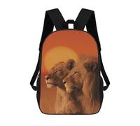 sinyumoney Lion Couple Sunset Wildlife Backpack School Water Resistant Travel Backpack Computer Bag - Perfect for Travel, Work And Daily Use 17inch