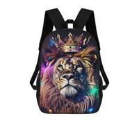 sinyumoney Lion Crown Artwork School Bags High Secondary School Bags Casual Backpack for Men/Women 17inch