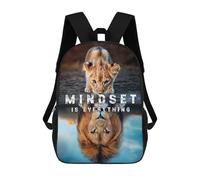 sinyumoney Lion Cub Mindset Children's Backpacks 17inch School Backpack 3D Printed Bag Bookbag for Kids Travel Rucksacks Boy Girl Book Bags Kids School Bag