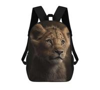 sinyumoney Lion Cub Portrait Backpacks Kids School Backpack School Bag 3D Printed Fashion School Bags for Boys Elementary And Middle School Students 17inch