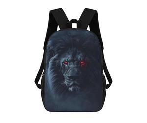 sinyumoney Lion Dark Black Evil Glow School Backpack Large Water Resistant Laptop Backpack for Boys/Girls/Teenagers 17inch