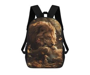 sinyumoney Lion Deer Raw Meal Scary Backpack School Business Laptop Rucksack Bag Unisex Casual Daypack for Teenage Girls Boys Women Men 17inch