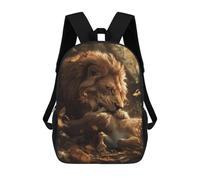 sinyumoney Lion Deer Raw Meal Scary Children’s Backpack Girls Boys, Rucksack Bag, Daypack, Primary School, Perfect for Back to Kids School Or PE, Gifts And Travel 17inch