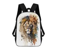 sinyumoney Lion Face Backpacks Kids School Backpack Fashion School Bag 3D Printed School Bag for Boys Elementary And Middle School Students 17inch