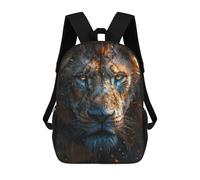 sinyumoney Lion Face Children's Backpack, 3D Printed School Backpack, Backpack for Boys Girls, Adjustable School Bag for Primary School 17inch