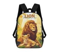 sinyumoney Lion Family 3D Printed Children's School Backpack for Kids High Capacity Travel Rucksacks Book Bags Kids School Bag Back Pack 17inch