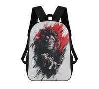 sinyumoney Lion Family Portrait Children's Backpacks 17inch School Backpack 3D Printed Bag Bookbag for Kids Travel Rucksacks Boy Girl Book Bags Kids School Bag