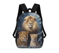 sinyumoney Lion Family Xmas School Backpack Water Resistant Computer Rucksack- Perfect for Travel, Work And Daily Use 17inch