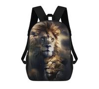 sinyumoney Lion Father Lion Son 3D Printed School Backpack Casual Children's Backpacks 3D Printed School Bag for Boys Elementary And Middle 17inch