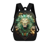 sinyumoney Lion Floral School Backpack School Bags for Girls Boys Backpack with Pocket Fashion School Bag Kids Backpack 17inch